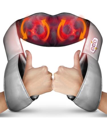 Grundig massage device - massage cushion - back and neck massage device - massage with 8 heads - infrared heating - built -in timer for 15 minutes - plug for home use and 12V car plug - black