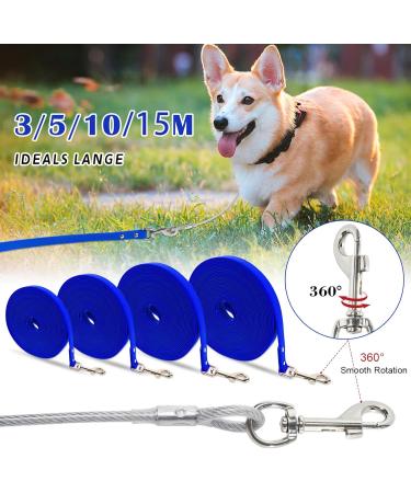 Waterproof Dog Drag Line | Chew-Proof Tie-Out Leash 3-30m | Robust Training Line for All Dog Sizes 3m Blue - Buy Online on GoSupps.com