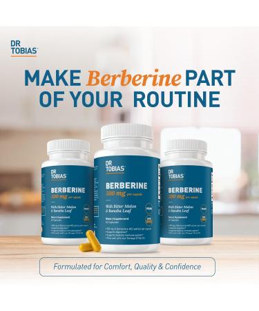 Dr. Tobias Berberine 500mg Berberine Supplement for Women & Men - Gut Health Immune Support Heart Health Supplement with Bitter Melon Banaba Leaf Vegan Non-GMO 60 Capsules - Buy Online on GoSupps.com