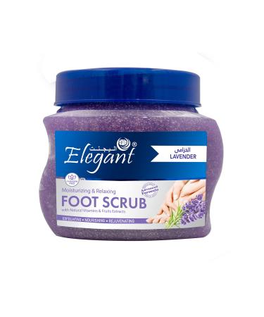 Elegant Lavender Foot Scrub 500g - Exfoliating Cleansing and Nourishing Foot Exfoliator - Removes Callouses and Dead Skin Cells Promotes Healthy Skin Growth - Natural Foot Scrub 17.64oz