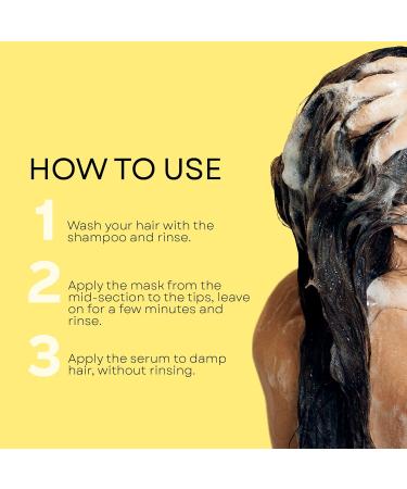 EZERO Shampoo and Conditioner Set with Mask Plex for Damaged Hair - Argan Oil, Amino Acids, Hyaluronic Acid, Shea Butter - Vegan Hair Treatment - Buy Online on GoSupps.com