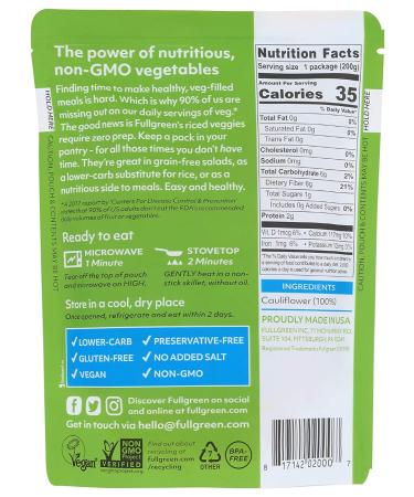 Fullgreen Cauli Rice - Low Carb Riced Cauliflower (1 Count) | Healthy Cauliflower Alternative - Buy Online on GoSupps.com