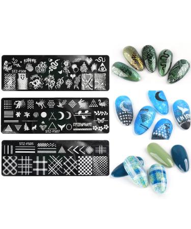 Mwoot 6-Piece Nail Art Stamp Plate Set | Floral Snake & Wild Animal Designs | DIY Manicure Tools for Salon-Quality Nails - Buy Online on GoSupps.com