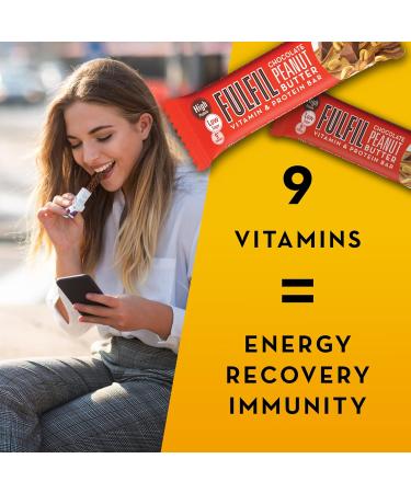 Fulfil Vitamin and Protein Bars (15 x 40g Bars) - Chocolate Peanut Butter Flavour - 15g High Protein 9 Vitamins Low Sugar - Buy Online on GoSupps.com