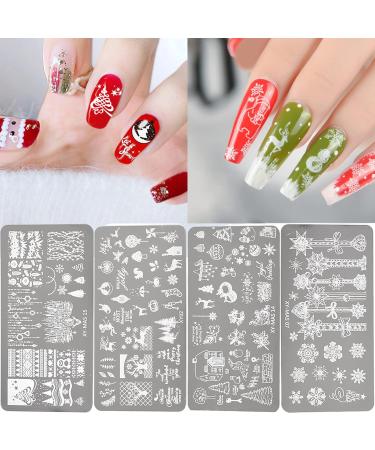 Niceneeded 15pcs Christmas Nail Art Stamping Kit - 10 Plates 1 Stamper 1 Scraper 2 Replacement Heads & Storage Pocket - Festive Nail Design Essentials - Buy Online on GoSupps.com