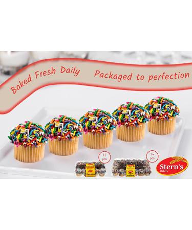 Cupcake Gift Basket - 12 Individually Wrapped Mini Sprinkle Cupcakes | Freshly Baked | Ideal Corporate, Birthday, Get Well, Holiday, Hanukkah, Sympathy Gift | Prime Delivery - Sterns Bakery - Buy Online on GoSupps.com