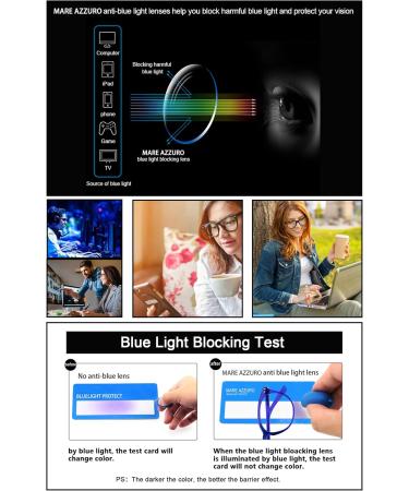 MARE AZZURO Blue Light Blocking Reading Glasses for Women - Stylish UV Protection & Glare Filter - Available in Multiple Strengths (0 to 4.0) - Ideal for Computer Use - Buy Online on GoSupps.com