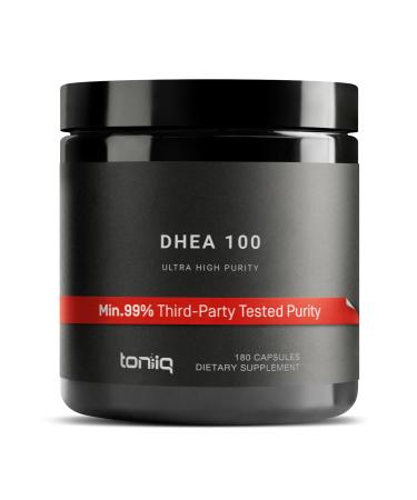 Toniiq Ultra High Strength DHEA 100mg Supplement for Men - 99%+ Highly Purified and Bioavailable Micronized DHEA Supplement for Women and Men - DHEA 100 mg - 180 Capsules DHEA100