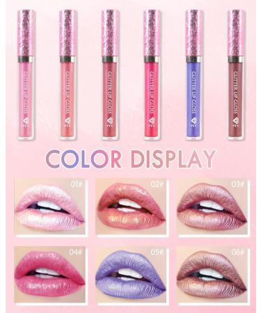 High Shine Glitter Lip Gloss - Long Lasting Hydrating Waterproof Shimmer Liquid Lipstick for Women | Non-Sticky Moisturizing Lip Makeup - 06 - Buy Online on GoSupps.com