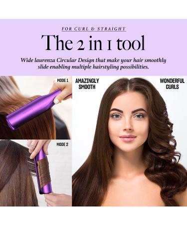 Milano by Laurenza 2-in-1 Hair Straightener and Curler 8.5 Inch SuperMax Design - Purple - Buy Online on GoSupps.com