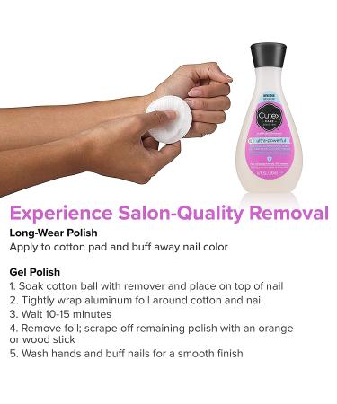 Cutex Gel Nail Polish Remover - Ultra-Powerful Formula for Glitter & Dark Colors - 6.76 Fl Oz (Paraben-Free, Pack of 1) - Buy Online on GoSupps.com