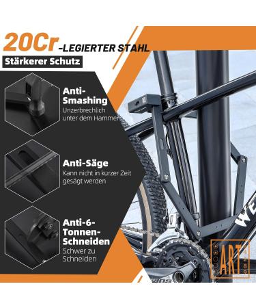 Buy Hongyea Folding Lock - 100cm High-Safety Bicycle Lock with Bracket & 3 Keys for E-Bikes Scooters MTB and Motorcycles - Buy Online on GoSupps.com