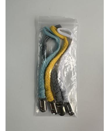 Pacifier Chain Set for Newborns | Cotton Baby Pacifier Bands - 4 Pieces - Triangle Design for Boys & Girls - Buy Online on GoSupps.com
