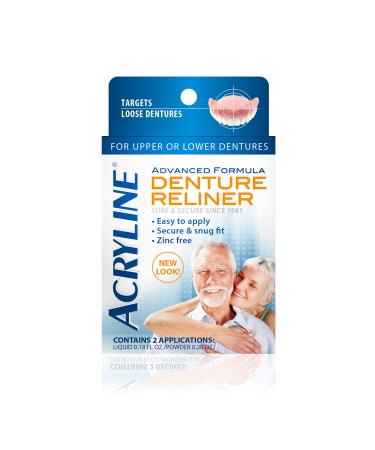Acryline Advanced Formula Denture Reliner - Refit and Tighten Dentures/for Both Upper & Lower Dentures/Easy Application