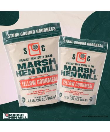 MARSH HEN MILL Stone Ground Yellow Cornmeal Premium Heirloom Corn Flour All Purpose For Baking & Cooking Versatile & Consistent Results Grown on Family Farm | Corn Meal For Corn Bread | 24 oz - Buy Online on GoSupps.com