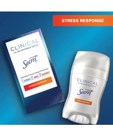 Secret Clinical Strength Women's Antiperspirant Deodorant Invisible Solid, Stress Response - 1.6 oz (Pack of 3) - Buy Online on GoSupps.com
