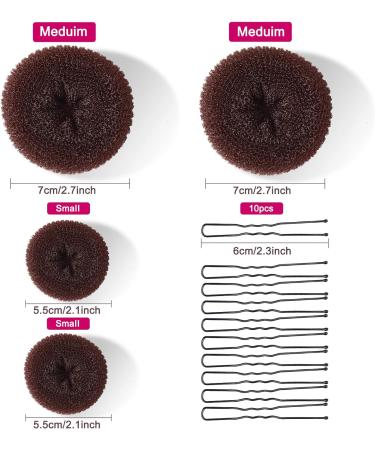 MORGLES 4pcs Brown Hair Bun Donut Set with Hair Pins - Perfect for Ballet Buns & Dancer Chignons - Buy Online on GoSupps.com