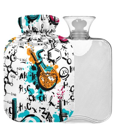 Naanle watercolor-chemical heat bottle with cover transparent hot water bottle 1 l hot water bottle for bed hand feet heat and cold therapy