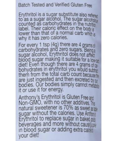 Anthony's Erythritol Sweetener Granules 1.13kg - Buy Online on GoSupps.com