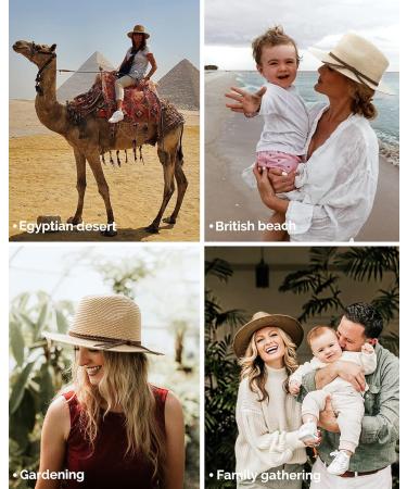 FURTALK Women's Summer Sun Hat | Wide Brim UV UPF 50+ Panama Fedora | Foldable Packable Straw Beach Hat in Ivory Khaki | Medium-Large - Buy Online on GoSupps.com