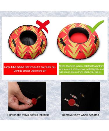 PHETEA Foldable Inflatable Snow Tube for Sledding | Heavy Duty Towable Tube for Adults | Commercial Grade | Red - Buy Online on GoSupps.com