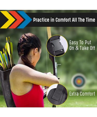 JAKUNA Hip and Back Quiver - Black Arrow Holder for Kids and Adults - Adjustable with Padded Strap - Archery Accessories - Buy Online on GoSupps.com