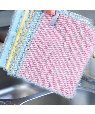 Thickened Silver Wire Cleaning Clot Silver Wire Mesh Knit Cleaning Cloth Non-Scratch Kitchen Mesh Dishcloth for Kitchen Cleaning (Pink 12PCS) Pink 12PCS - Buy Online on GoSupps.com