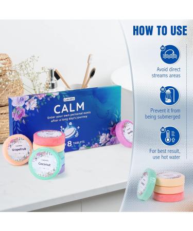 CalmNFiz Shower Steamers Aromatherapy Spa Kit - 8 Pack Shower Bombs with Essential Oils for Self Care & Relaxation - Perfect Valentine or Birthday Gift for Women and Men - Blue Set - Buy Online on GoSupps.com