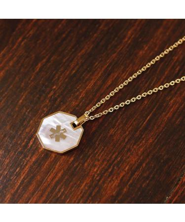 Custom Engraved Medical Alert Necklace for Diabetes, Warfarin, Dialysis, Stroke, Pacemakers - 24in Steel Gold Toned - My Identity Doctor - Buy Online on GoSupps.com