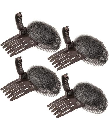 4 Pieces Puff Hair Head Cushion Invisible Fluffy Hair Pad Sponge Clip Front Hair Base Comb Bun Bump Up Volume Hair Base Invisible Fluffy Styling Insert Increase Hair Pad for Women Girls (Brown) - Buy Online on GoSupps.com