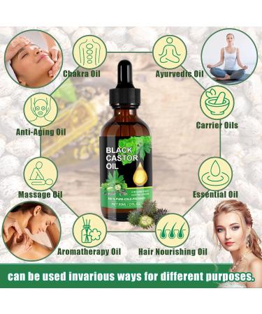 Premium Organic Black Castor Oil for Eyelashes & Eyebrows - 60ML Cold Pressed Hair Growth Solution - Buy Online on GoSupps.com