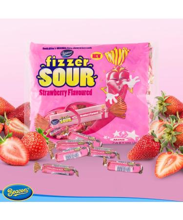 Beacon Fizzer Mini Dubbles - Mini Sour Strawberry 100s - Tasty Sweets for Adults & Kids - Sweet Gift for All Occasions - 740grams - Buy Online on GoSupps.com