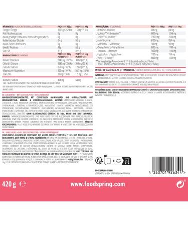 Foodspring EAA Powder with Electrolytes - Essential Amino Acids for Muscle Building & Preservation - Sugar-Free - Strawberry & Lemon Flavor (420g | 30 Servings) - Buy Online on GoSupps.com