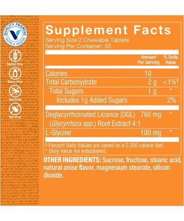 The Vitamin Shoppe DGL 760MG Chewable Tablets - Stomach Soothing Herbal Supplement - Buy Online on GoSupps.com