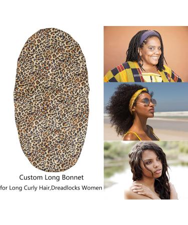 Buy Sengterm Long Satin Hair Hood - Silky Adjustable Sleeping Cap for Women | Extra Big Leopard Satin Hat for Long Curls | Best Quality & International Shipping - Buy Online on GoSupps.com