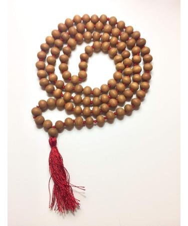 CMEI Sandalwood 108+1 8mm Tibetan Mala Necklace with Red Tassel for Meditation and Yoga - Buy Online on GoSupps.com
