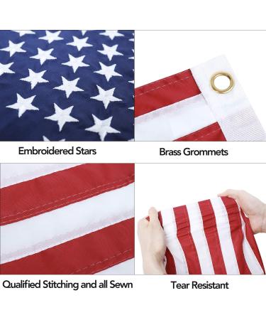GOLOHO Marine Boat Flag Set with 4 Clips, 12x18 inch American Flag for Boat - U.S. 50 Stars, Embroidered - Buy Online on GoSupps.com