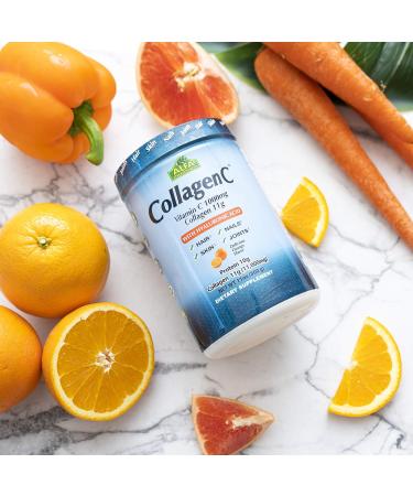 ALFA VITAMINS CollagenC Hydrolysate Peptides Powder Supplement with 1 000mg Vitamin C - Premium Quality Source of Nutrients - Skin Hair Nails Immune Boost & Joints Support - Orange Flavor -11 OZ - Buy Online on GoSupps.com