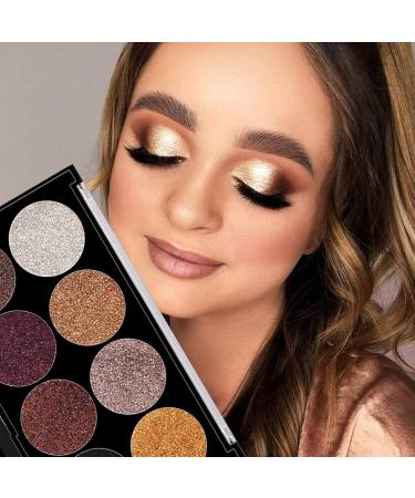 Eyeshadow Palette | Highly Pigmented Makeup for Face | Pro 8 Colors Pressed Eye Shadow Powder Long Lasting Waterproof Highly Pigmented Ultra Shimmer Makeup for Face Uwariloy 01 - Buy Online on GoSupps.com