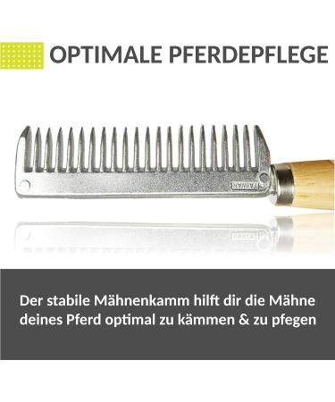 Mane Comb for Horse Donkey Made of Metal with Sturdy Wooden Handle (Wooden Handle) - Buy Online on GoSupps.com