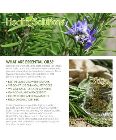 Healing Solutions Rosemary Essential Oil - 60ml (2 oz) - Pure Therapeutic Grade Aroma for Wellness & Relaxation - International Shipping Available - Buy Online on GoSupps.com