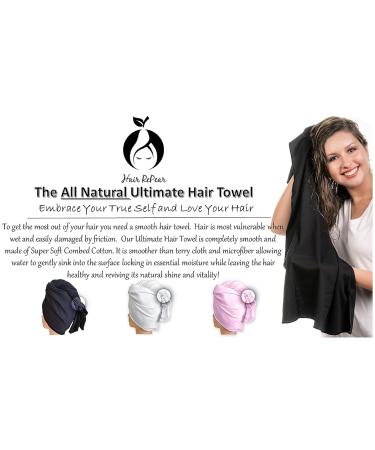 Hair RePear Ultimate Short Hair Towel - Anti Frizz Premium Cotton - 3 Sizes, Black - Buy Online on GoSupps.com