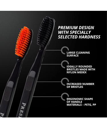 PRESIDENT Smokers Toothbrush - 9 MIL (Black/Black) | Best for Smokers & Stubborn Stains - International Shipping Available - Buy Online on GoSupps.com
