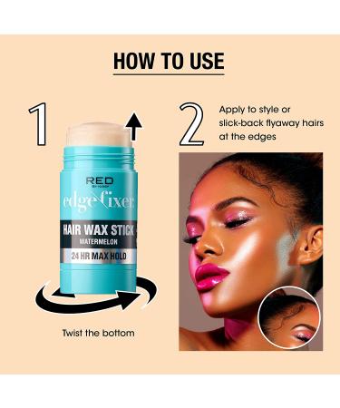 Red by Kiss Hair Wax Stick 24HR Max Hold Edge Fixer - Watermelon Scented Pomade for Non-Sticky, Non-Oily, Flake Free Hair Styling - Buy Online on GoSupps.com