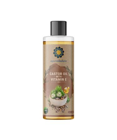 100% Pure Cold-Pressed Castor Oil with Vitamin E 200 ML 6.76 fl oz - Conditioning & Healing For Dry Skin Hair Care Coldpressed Castor Oil with Vitamin E