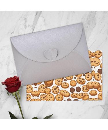 YYHWHJDE Gray Cookies Food Chocolate Chip Biscuits pattern High-Grade Pearl Paper Greeting Card :: 4X6 in for Birthday Card Party Invitation Card Gray One Size - Buy Online on GoSupps.com