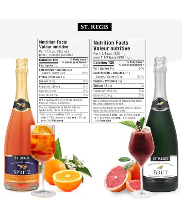 St. Regis Spritz & Brut 2 Pack 750 mL (2 x 750 mL Per Bottle) - Twice The Deal - Non Alcoholic Sparkling Wine - Low Carb and Low Sugar - Ideal Wedding Gifts - Enjoy Life and Flavorful Wine - Buy Online on GoSupps.com