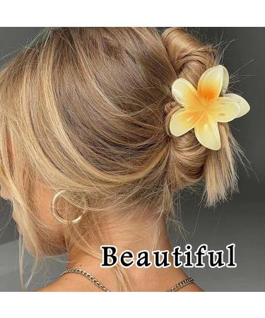 6PCS Flower Hair Claw Clips Cute Hawaiian Flower Claw Clip Non-Slip Plumeria Clips Hair Big Flower Large Barrettes Hair Clamps Non-Slip Jaw Clamps Headwear for Women Girls (6 Colors) - Buy Online on GoSupps.com