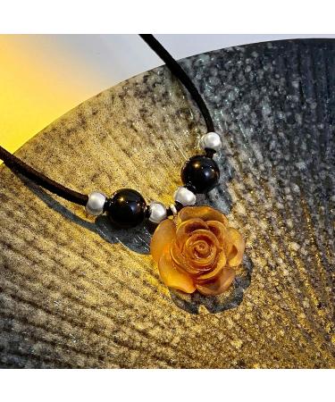 KUAIYIJU Stylish Chinese Flower Necklace | Versatile Lace Jewelry with Resin Pendant | Fashionable Clavicle Chain for Every Occasion - Buy Online on GoSupps.com