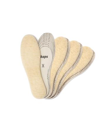 Kaps Winter Insole Set 4 x Sheep Wool Inserts for Shoes and Boots Warm & Soft Set of 4 Pars Cut to Size Shoe Insoles for Adults Unisex 4 Pair Pack